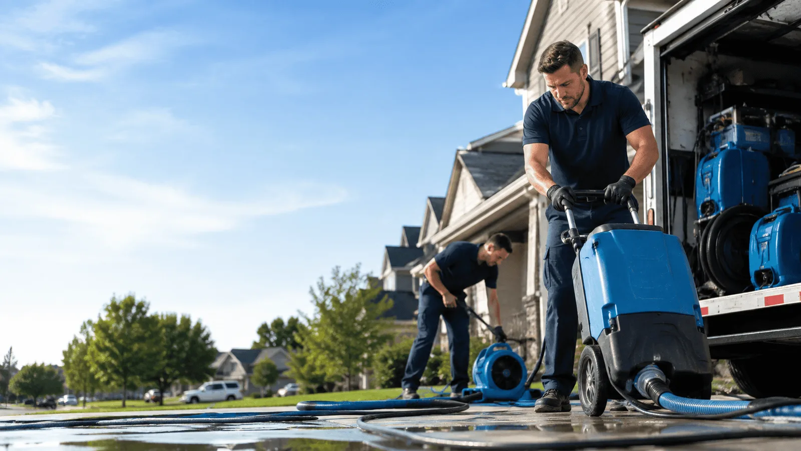 Basement Flooding being performed in Iowa City, IA